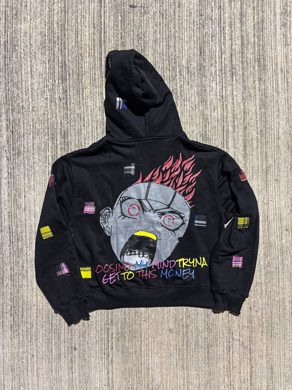 BLACK "LUXURY PATCH" ZIP UP
