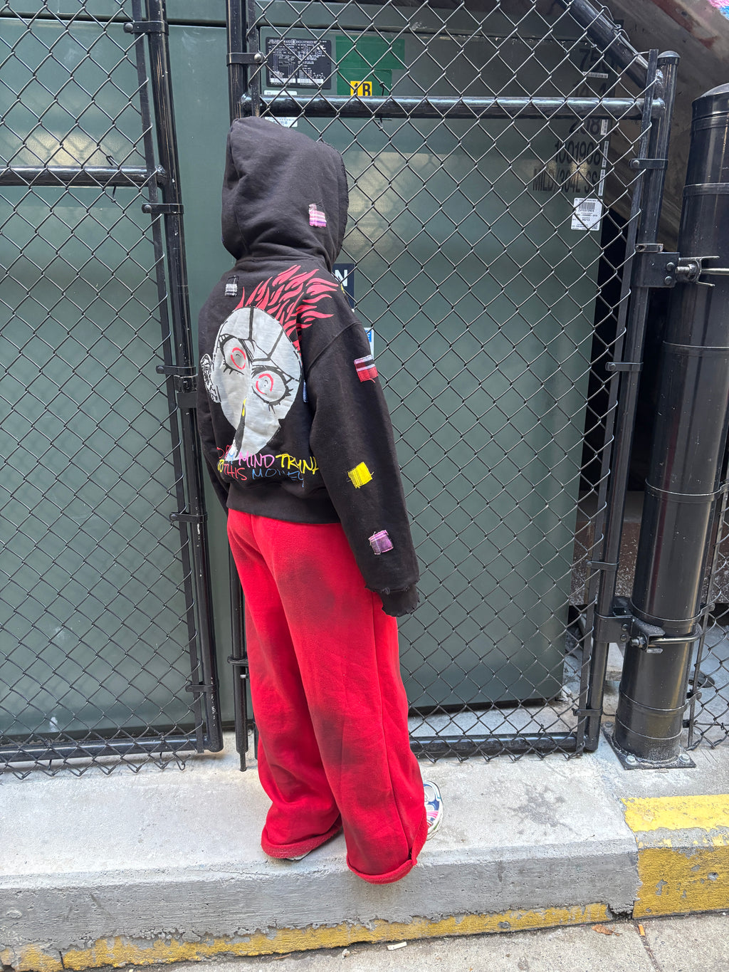 BLACK "LUXURY PATCH" ZIP UP
