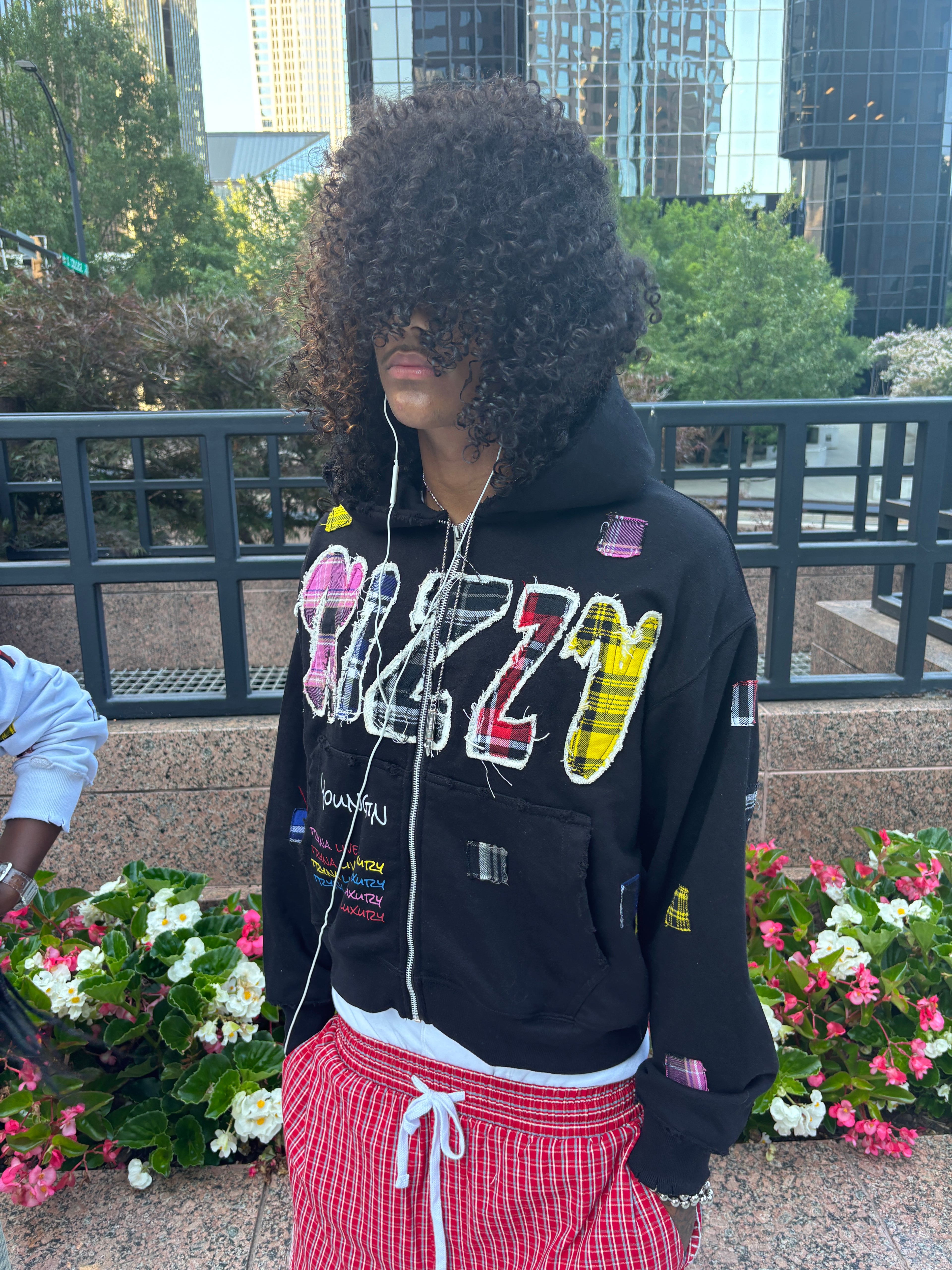 BLACK "LUXURY PATCH" ZIP UP