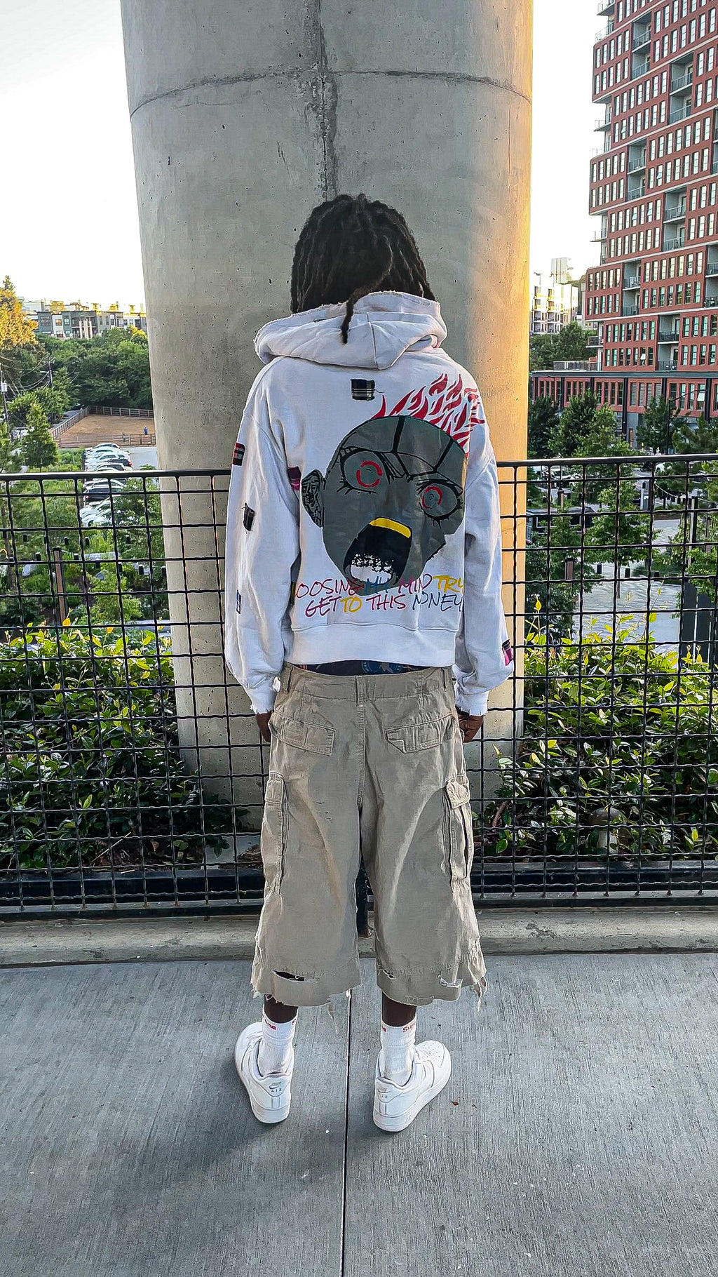 WHITE "LUXURY PATCH" ZIP UP