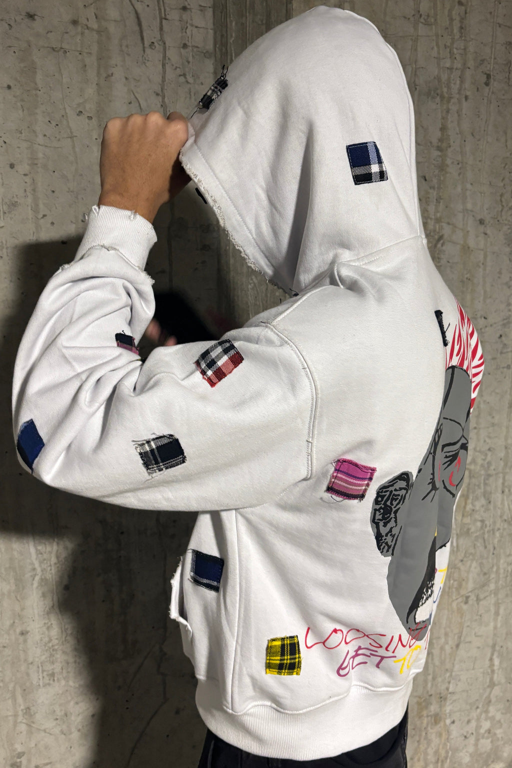 WHITE "LUXURY PATCH" ZIP UP