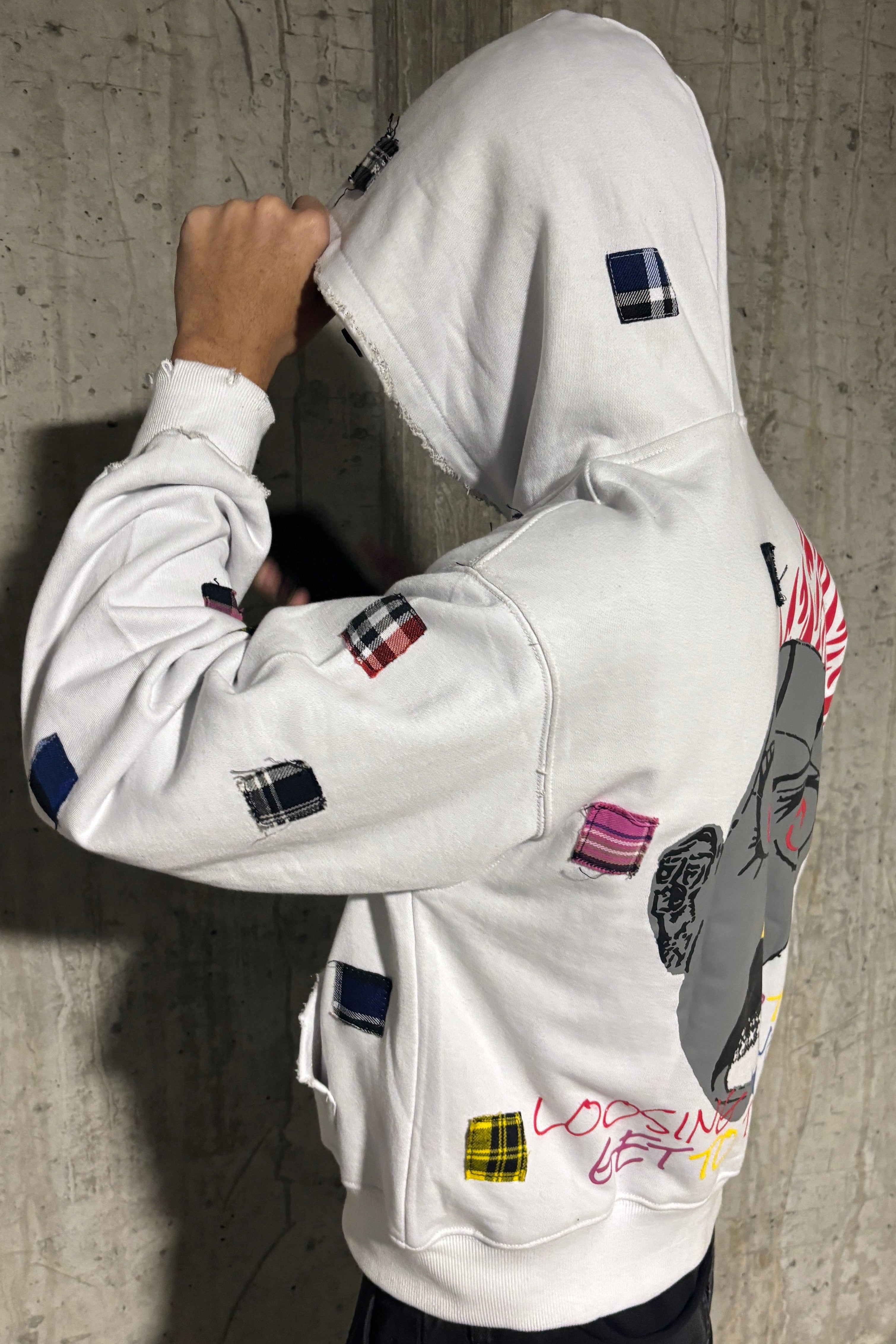 WHITE "LUXURY PATCH" ZIP UP
