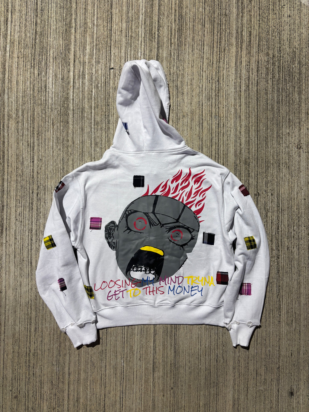 WHITE "LUXURY PATCH" ZIP UP