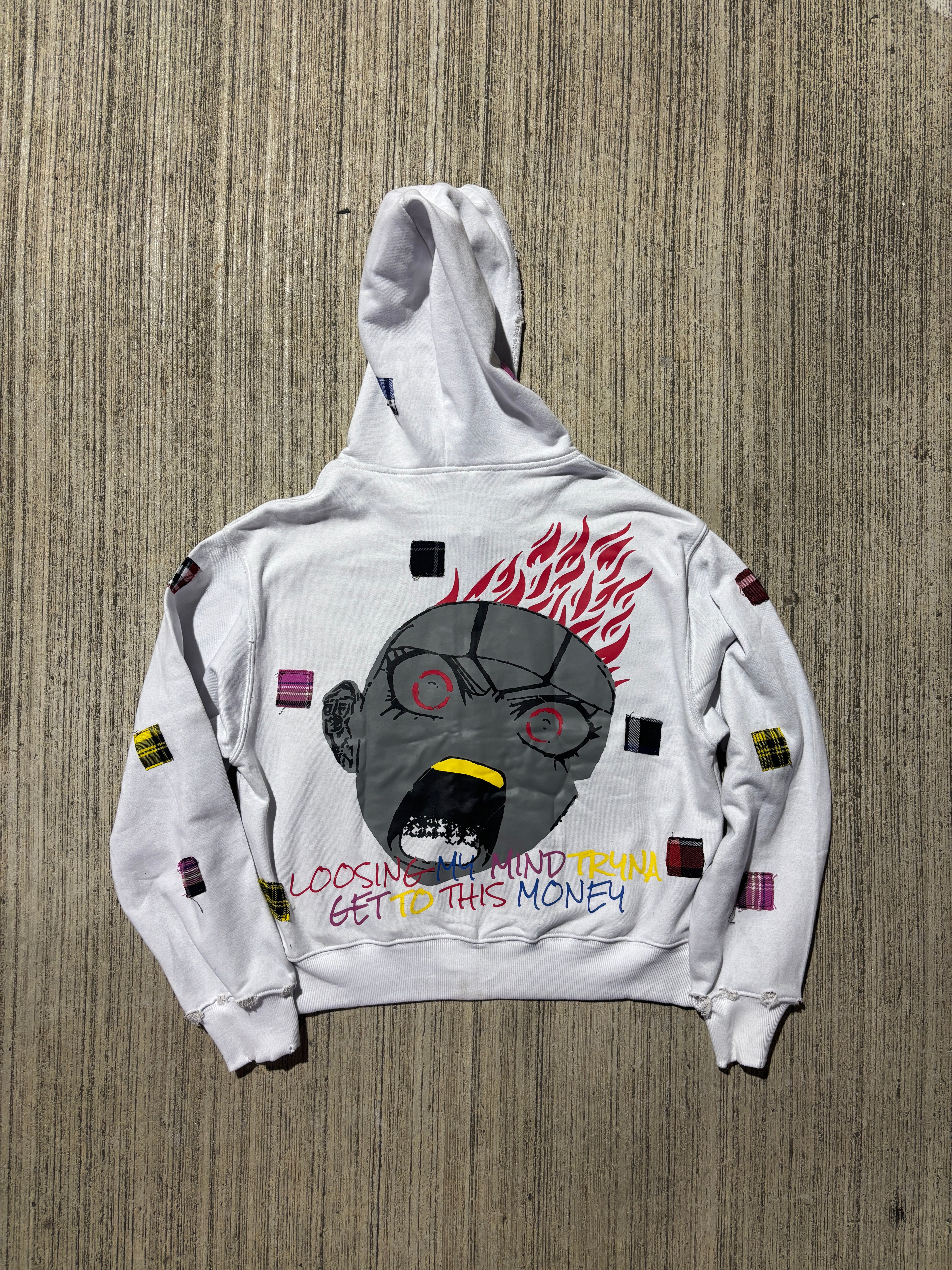 WHITE "LUXURY PATCH" ZIP UP