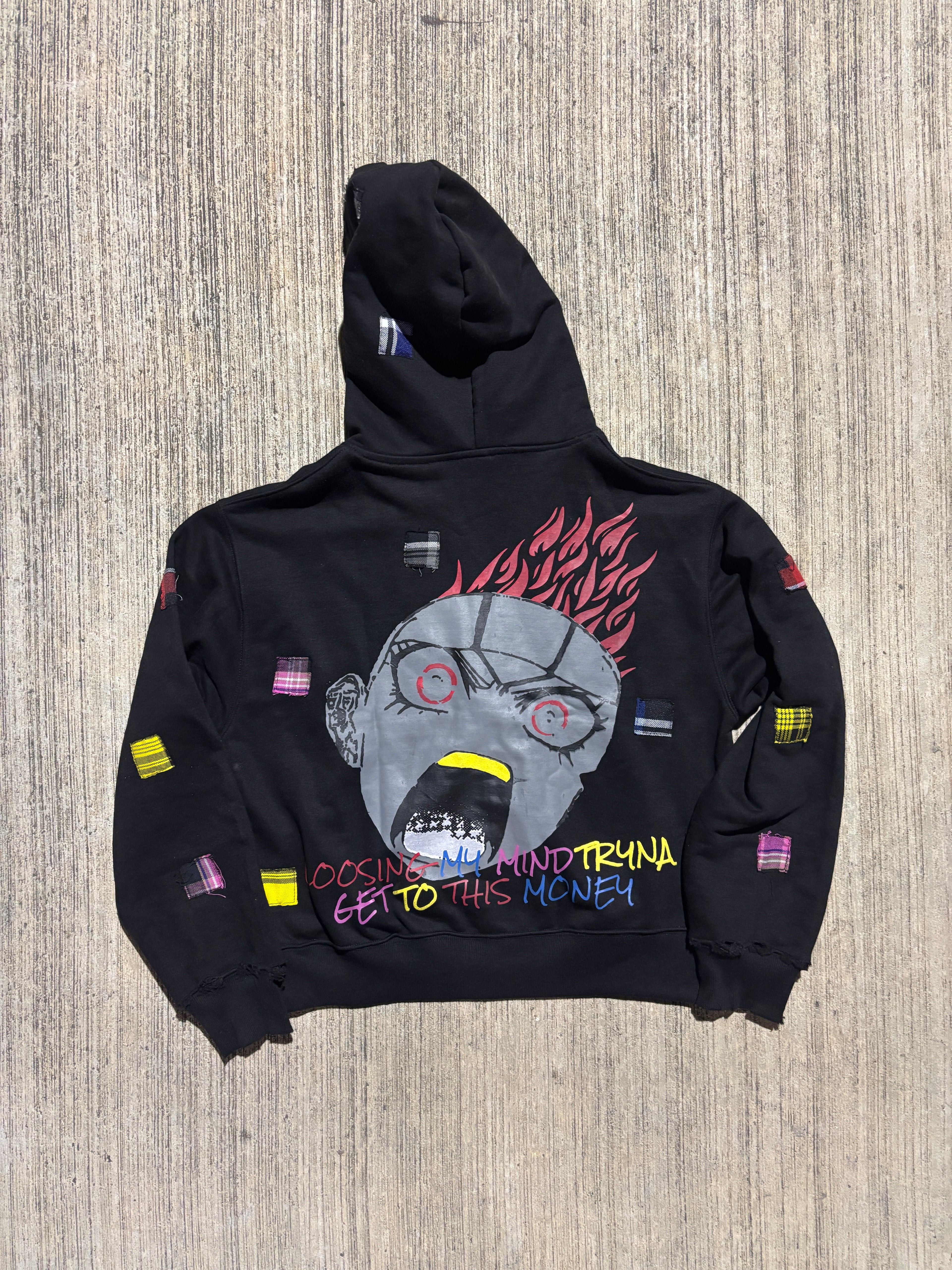 BLACK "LUXURY PATCH" ZIP UP